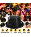 Siyah Simli Glitter Silindir Parti Şapkası