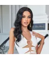 Siyah Su Dalgalı Uzun Boy Tül Peruk