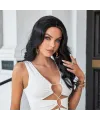 Siyah Su Dalgalı Uzun Boy Tül Peruk
