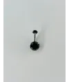 Siyah Taşlı Göbek Piercing - Pg0021