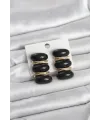 Siyah Vintage Model Gold Renk Kadın Küpe
