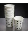 Siyah Yıldız Desenli Karton Bardak - 7 Oz - 50li Paket