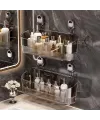 SN-29266 Vantuzlu Şeffaf Banyo Mutfak Rafı Organizer