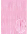 Soft Pembe Püsküllü Kapı Perdesi - Parti, Baby Shower, Cinsiyet Partisi 1x2 m
