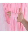 Soft Pembe Püsküllü Kapı Perdesi - Parti, Baby Shower, Cinsiyet Partisi 1x2 M
