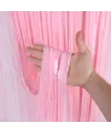 Soft Pembe Püsküllü Kapı Perdesi - Parti, Baby Shower, Cinsiyet Partisi 1x2 m