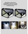 Solar Bahçe Lambası 100 Led Hareket Sensörlü Güneş Enerjili Aydınlatma