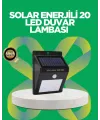 Solar Enerjili 20 Led Hareket Sensörlü Duvar Lambası