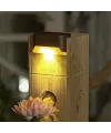 Solar Güneş Enerjili Şarj Edilen Köşebent Merdiven Veranda Bahçe Yolu Led Lamba Işık 4 Adet