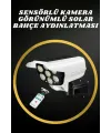 Solar Lamba Kamera Görünümlü Duvar Lambası Dönebilen Bahçe Aydınlatması