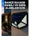 Solar Led Bahçe Aydınlatma Lambası 3 Işık Modlu Sensörlü Duvar Tipi Dış Mekan