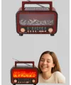 Solar Panelli Alev Işıklı Bluetooth Hoparlör – Çoklu Giriş, Uzun Pil Ömrü