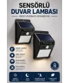 Solar Sensörlü Duvar Lambası Bahçe Lamba 20 Led Işık