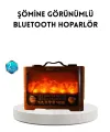 Şömine Efektli Solar Hoparlör Bluetooth 5.3 Radyo Aux Usb Tf Destekli