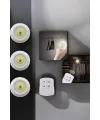 Spot Lamba Led Işık 3lü Uzaktan Kumandalı Pilli Yapışkanlı Kablosuz