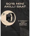 SQ-16 Mini Series 10 Akıllı Saat | Şık Ve Hafif Tasarım, 3 Kordon Seçeneği