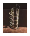Standlı Borosilikat 4lü Fincan Seti
