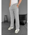 Su Yolu Çizgili Cepli Pantalon - Gri