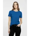 T-Shirt Bisiklet Yaka Slim Fit Likralı Tişört Günlük Basic Body - İndigo
