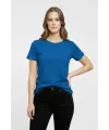 T-Shirt Bisiklet Yaka Slim Fit Likralı Tişört Günlük Basic Body - İndigo