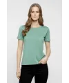 T-Shirt Bisiklet Yaka Slim Fit Likralı Tişört Günlük Basic Body - Mint Yeşili