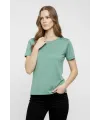 T-Shirt Bisiklet Yaka Slim Fit Likralı Tişört Günlük Basic Body - Mint Yeşili