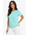 T-Shirt Bisiklet Yaka Slim Fit Likralı Tişört Günlük Basic Body - Turkuaz