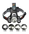 T6 Kafa Feneri 5000 Lumens 3xcree Xm-t6+2r5 Lamba Led Kamp Lambası