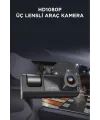 Ta-01 Siyah 1080p Araç İçi 3 Kameralı Lcd Ekranlı Gece Görüşlü , G-sensör , Geri Görüş Kamera
