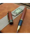 Taba Rengi Termo Deri Defter Ve Metal Roller Kalem Seti