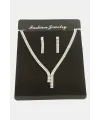 Tamtur Baget Zirkon Taşlı Lüks Set Kolye 7 mm