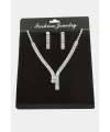 Tamtur Baget Zirkon Taşlı Lüks Set Kolye 7 mm