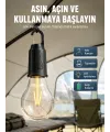 Taşınabilir Şarjlı Led Ampul Askılı Lamba Kamp Bahçe Lambası