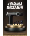 Taşınabilir Şarjlı Masaj Tabancası 4 Başlıklı Kas Rahatlatıcı Masaj Aleti
