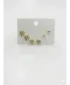 Taşlı Kalp Detaylı Altılı Küpe - Kp00594