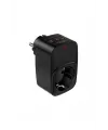 Tekli Yüksek Voltaj Korumalı Duvar Prizi 2x Type-c 1x Usb Çıkışlı Priz Grup Priz Çoğaltıcı Siyah
