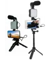 Telefon Tutucu Led Işıklı Kumandalı Mikrofon Telefon Vlog Video Kayıt