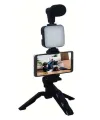Telefon Tutucu Mikrofonlu Işıklı Youtuber Video Kayıt