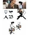 Telefon Tutucu Mikrofonlu Işıklı Youtuber Video Kayıt
