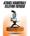 Telefon Tutucu Mini Mikrofonlu Tripod Vlog Çekim Video