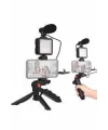 Telefon Tutucu Mini Mikrofonlu Tripod Vlog Çekim Video