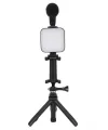 Telefon Tutucu Mini Mikrofonlu Tripod Vlog Çekim Video