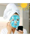 Terapi Jel Yüz Maskesi Soğuk Ve Sıcak Boncuklu Ayarlanabilir Maske (Mavi)