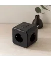 Termal akım korumalı 3lü duvar prizi (3x USB) - Siyah
