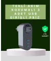 Termal Akım Korumalı 3 Usbli Güvenli Priz – Akıllı Akım Dengeleme