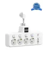 Termal Akım Korumalı 4’lü Duvar Tipi Priz 2x Usb 2x Type-c Çıkışlı Grup Priz Çoğaltıcı Beyaz (2500w)