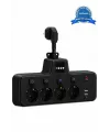Termal Akım Korumalı 4’lü Duvar Tipi Priz 2x Usb 2x Type-c Çıkışlı Grup Priz Çoğaltıcı Siyah (2500w)