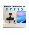 Termal Akım Korumalı 4’lü Duvar Tipi Priz 2x Usb 2x Type-c Çıkışlı Grup Priz Çoğaltıcı Siyah (2500w)