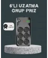 Termal Akım Korumalı 6’lı Uzatma Priz Usb Type-c Hızlı Şarj 2500w