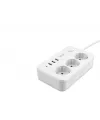Termal Akım Korumalı Uzatma Kablosu 3 Priz + 3X Usb 2.1A Anahtarlı 2 M - Beyaz 3406-01